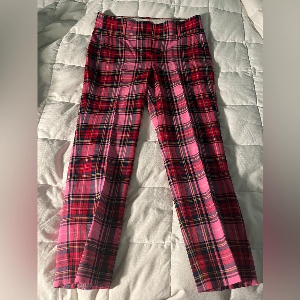 Jcrew Cameron pink plaid pants US6